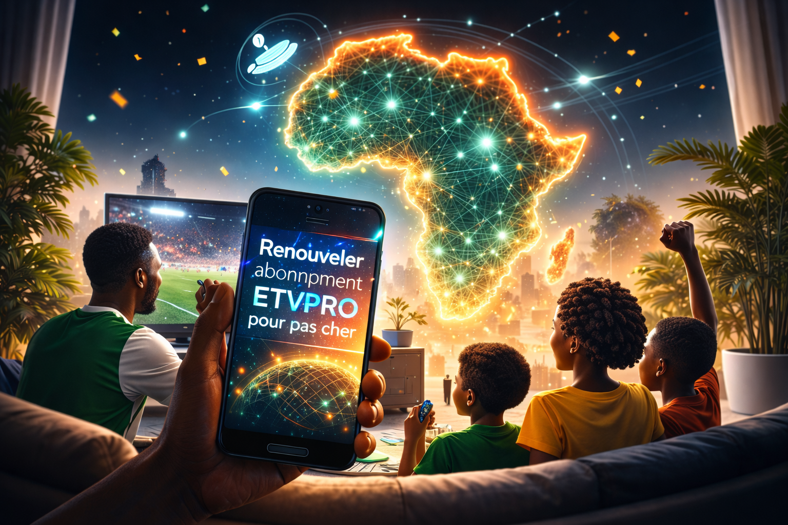 Renouveler abonnement ETVPRO pour pas cher avant un match de football en Afrique de l’Ouest